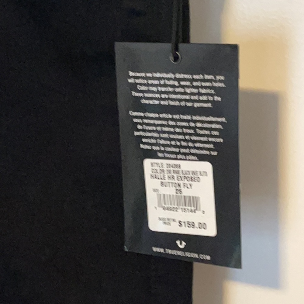 NWT True Religion Black High Rise Skinny Jeans - Picture 12 of 14